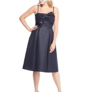 Gal Meets Glam Lucille Starry Night Bow Holiday Dress.